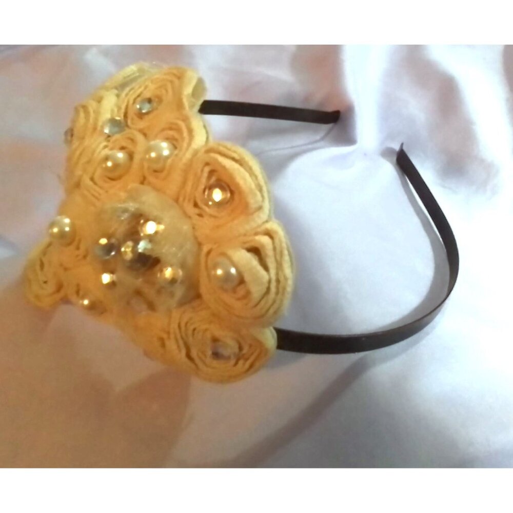 Vintage Headband With Faux Pearls & Rhinestones
